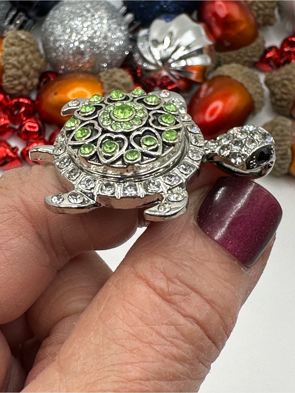 Snap Jewelry Sea Turtle Sparkling Pendant with 18mm Green Ginger Snap! NWT